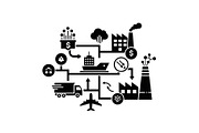 Logistics Hub Silhouette Set, a Graphic by hafijul (Thumbnail 5 of 14)