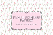 Pink Floral Seamless Digital Paper, a Decorative Illustration by Arslan (Thumbnail 1 of 6)