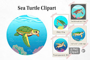Sea Turtle Clipart, a Graphic by Artnoy (Thumbnail 1 of 5)