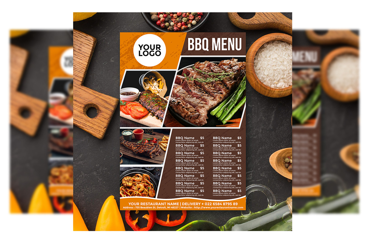 BBQ flyer menu, a Flyer Template by imadeDesign (Photo 1 of 3)
