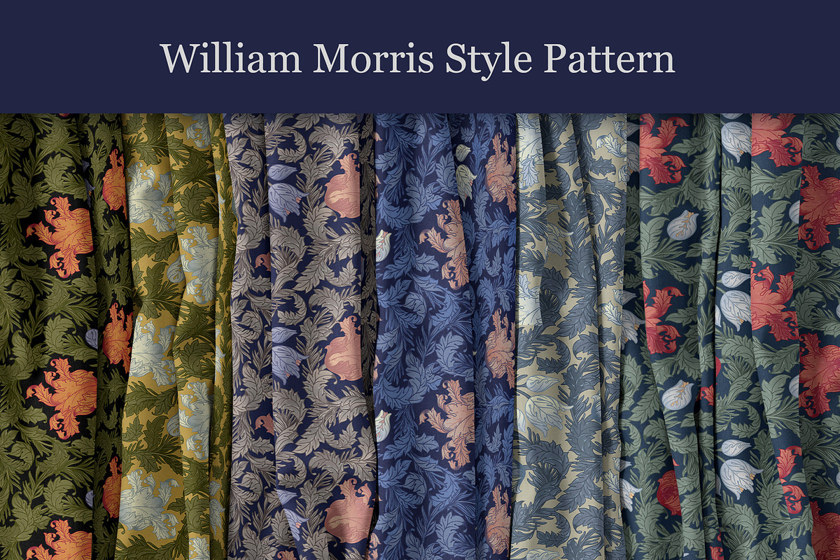 William Morris Style Pattern&Element, a Pattern Graphic by Varvara Gorbash (Photo 1 of 10)