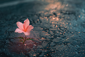 Flower Breaking Through the Pavement, a Nature Photo by Virgo Studio