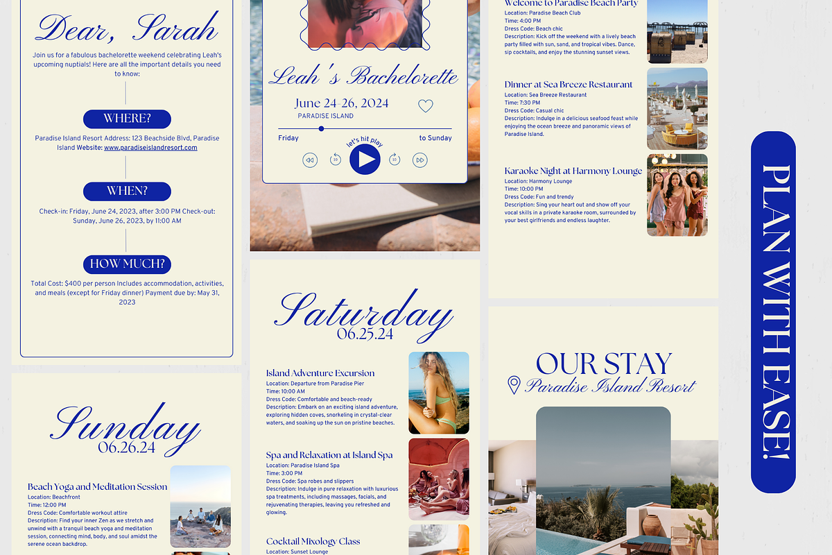 Digital Beach Bachelorette Itinerary, a Social Media Template by Story Native (Photo 3 of 9)