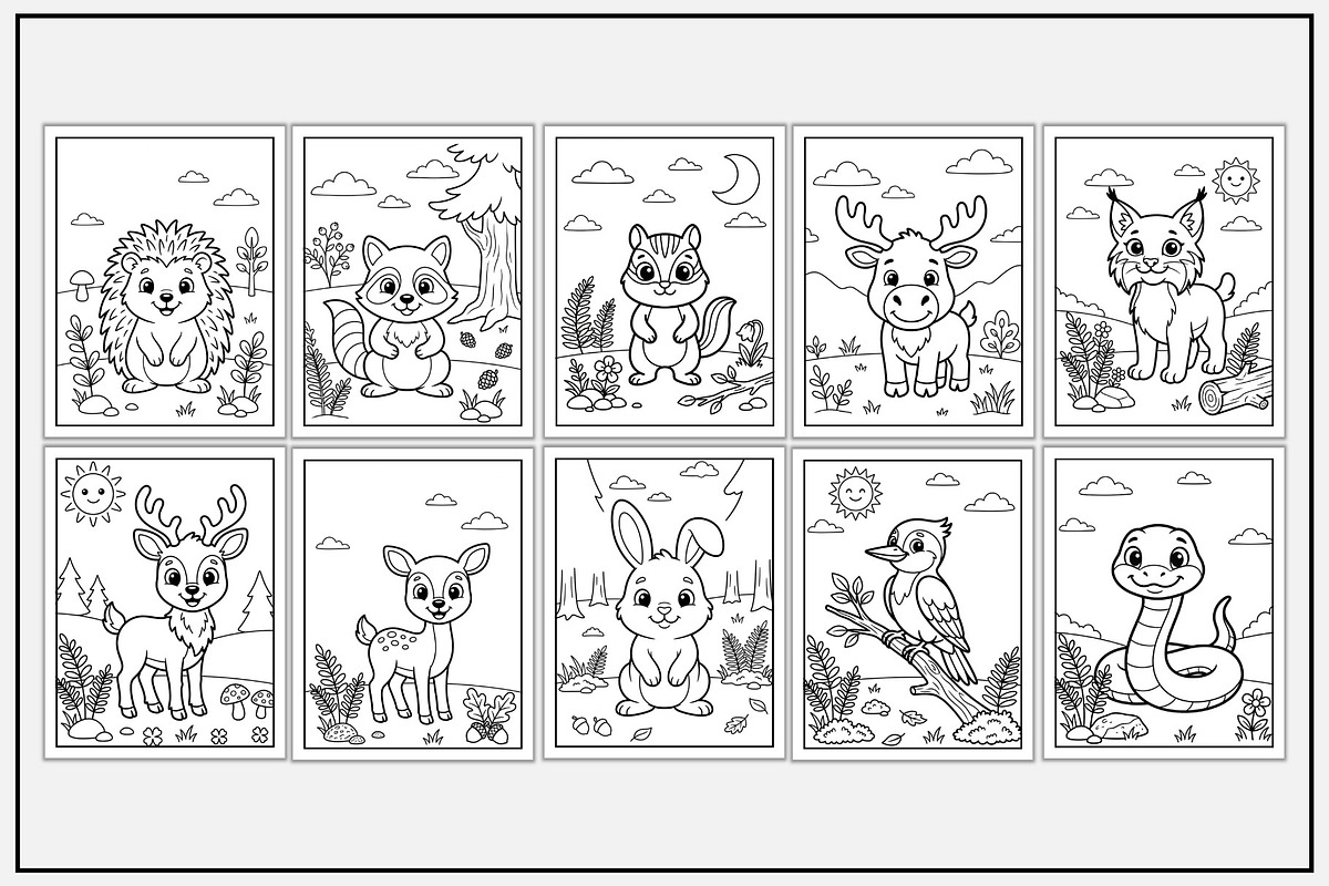Forest Animals Coloring Pages, an Animal Illustration by Lamia Emad (Photo 2 of 5)