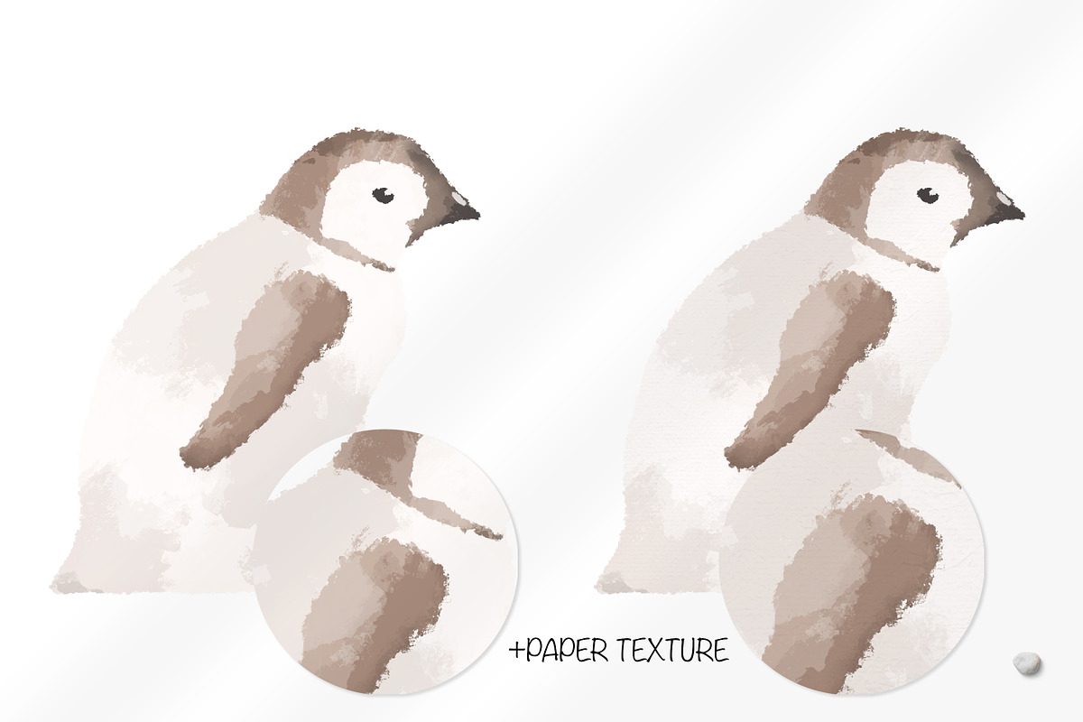 Cute penguins clipart and 3 patterns, an Animal Illustration by Leksart (Photo 10 of 12)