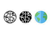 Stylized Globe Vector Icon Graphic, a Solid Icon by Artonix (Thumbnail 2 of 2)