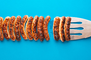 Grilled german sausages. Nuremberger