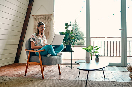 Woman working at home., a Person Photo by ORION Production