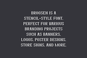 Brogsen - Military Stencil Font, a Serif Font by Iqsiart Studio (Thumbnail 5 of 7)