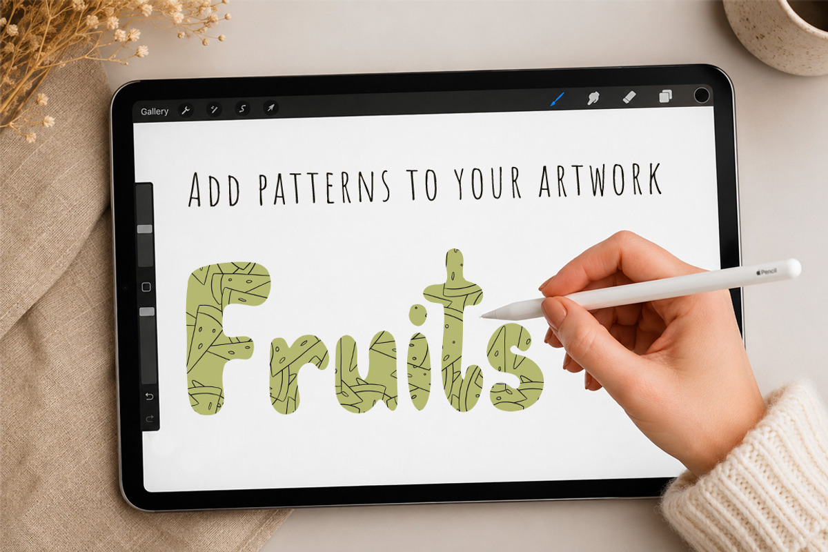 Fruit & Vegetable Pattern Brushes, a Brush Add-On by Mari_Caliart (Photo 12 of 14)