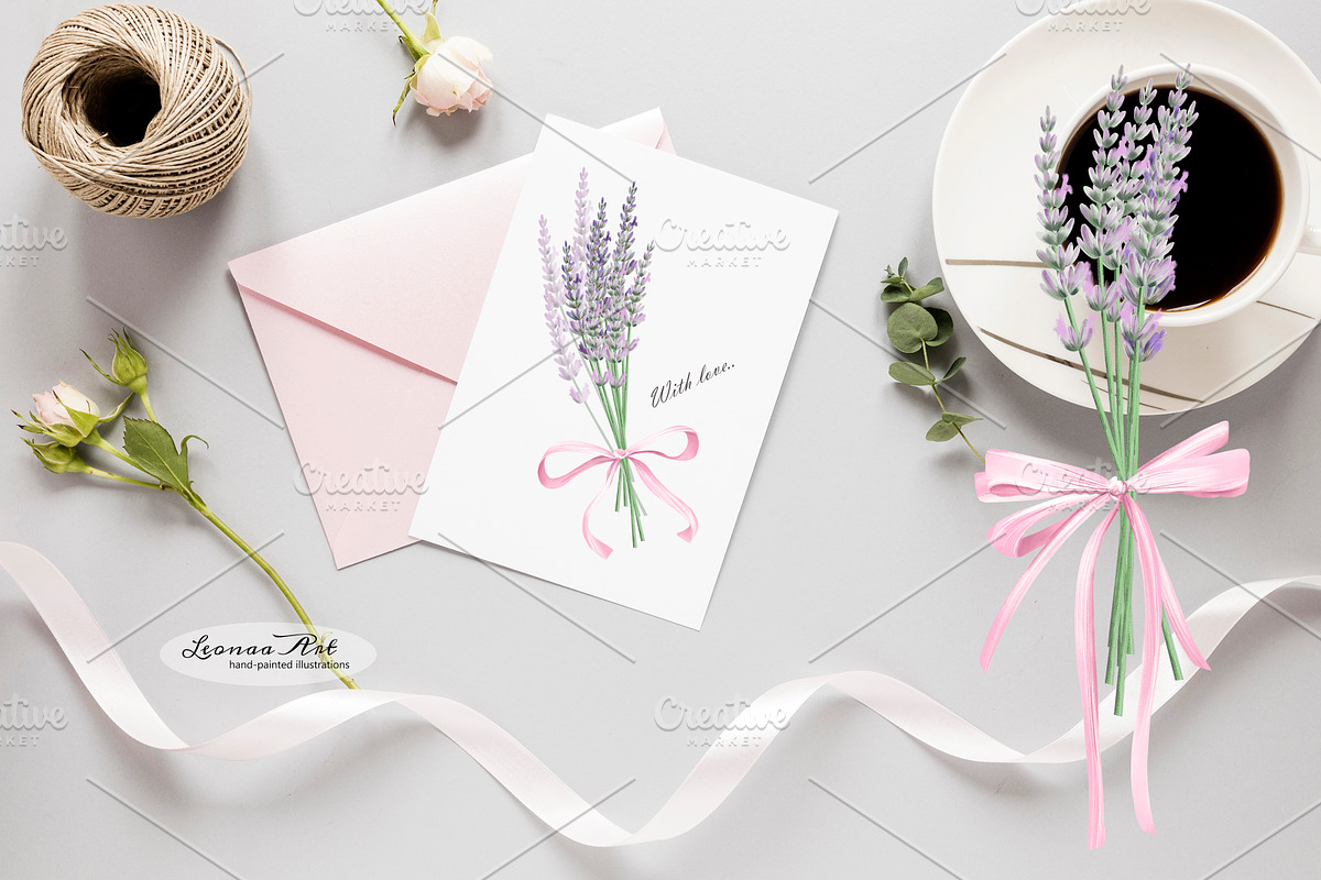 Lavender Clipart Set, a Seasonal Illustration by Leonaa art (Photo 7 of 8)