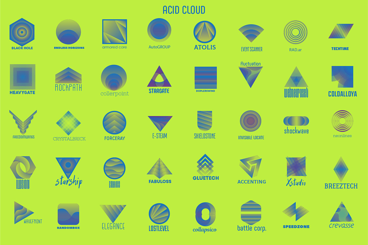 40 Gradient Logos, a Branding & Logo Template by airunreal (Photo 15 of 26)