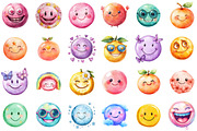 Retro Happy Smiles Clipart - Pastel, an Illustration by Sublimation Artist (Thumbnail 2 of 6)