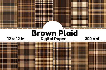 Brown Plaid Seamless Pattern
