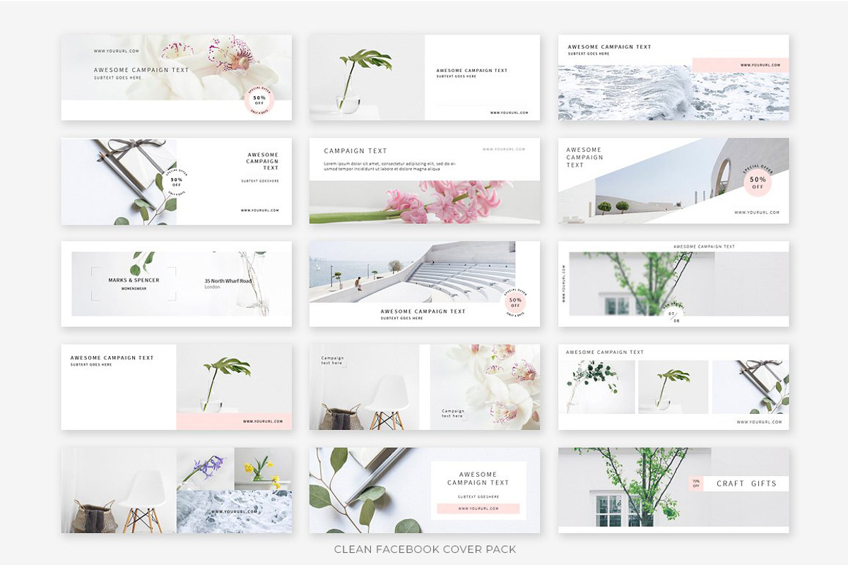 Clean Facebook Cover Bundle, a Social Media Template by Swiss_cube (Photo 3 of 6)