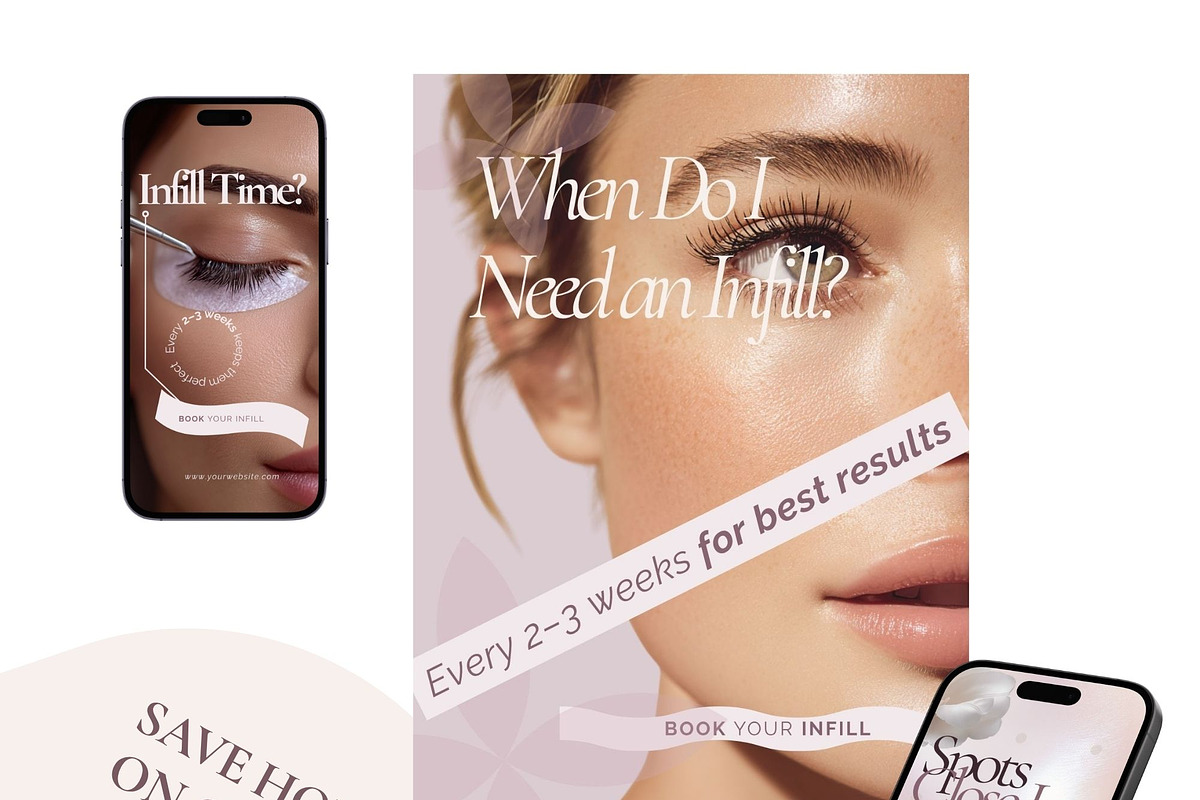 216 Lash Tech Canva Templates, a Social Media Template by MOAROShop (Photo 8 of 11)