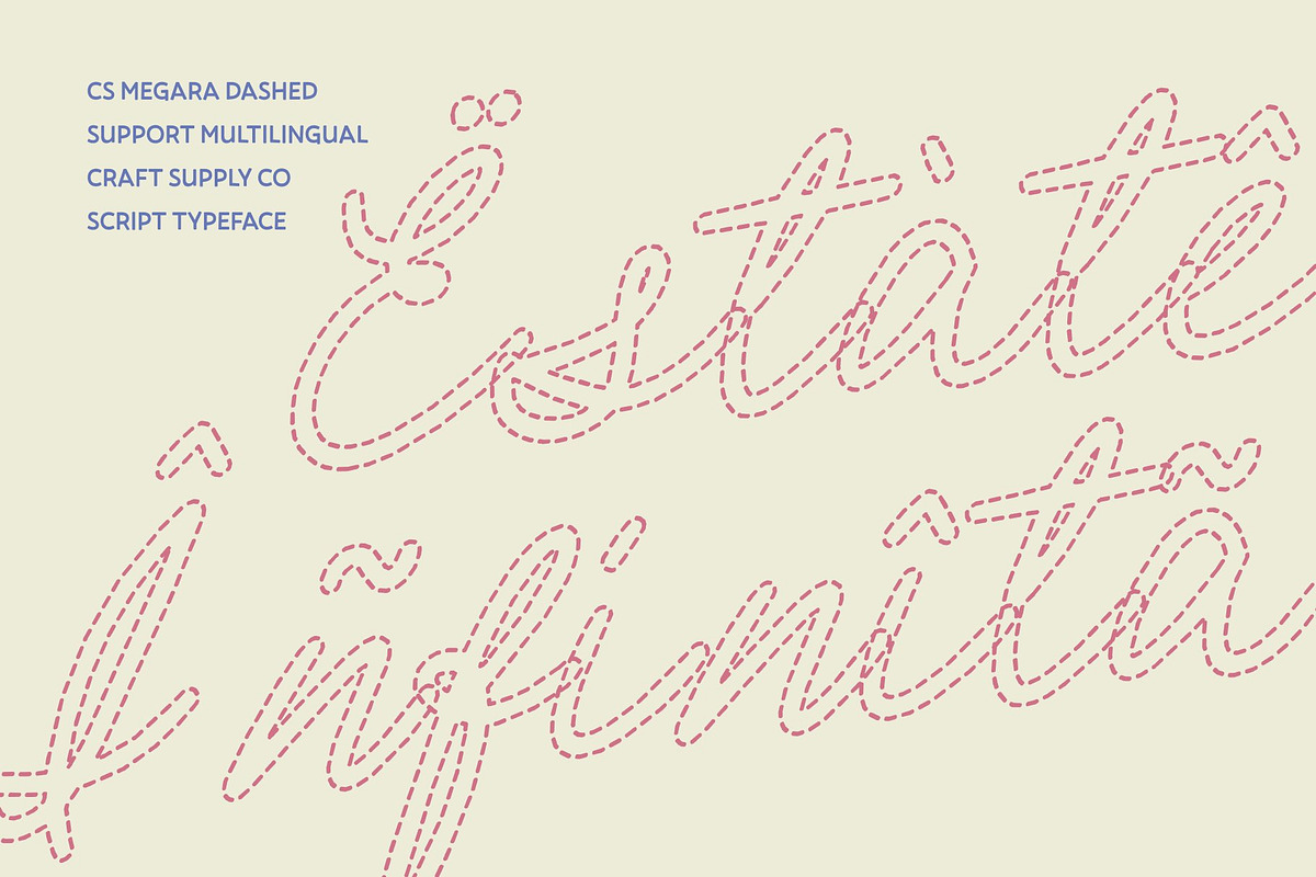 CS Megara Dashed, a Script Font by Craft Supply Co. (Photo 7 of 8)