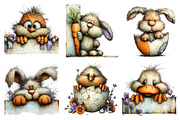Cute Peeking Easter Animals Clipart, an Illustration by designcity5 (Thumbnail 2 of 5)