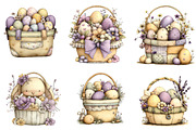 Easter Basket Clipart Set, an Illustration by CreationArt (Thumbnail 4 of 5)