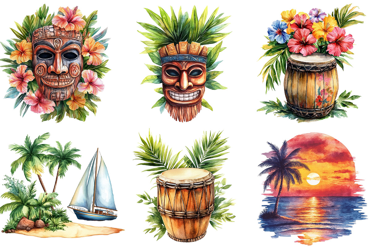 HAWAII Clipart Bundle, an Illustration by Designking (Photo 3 of 5)