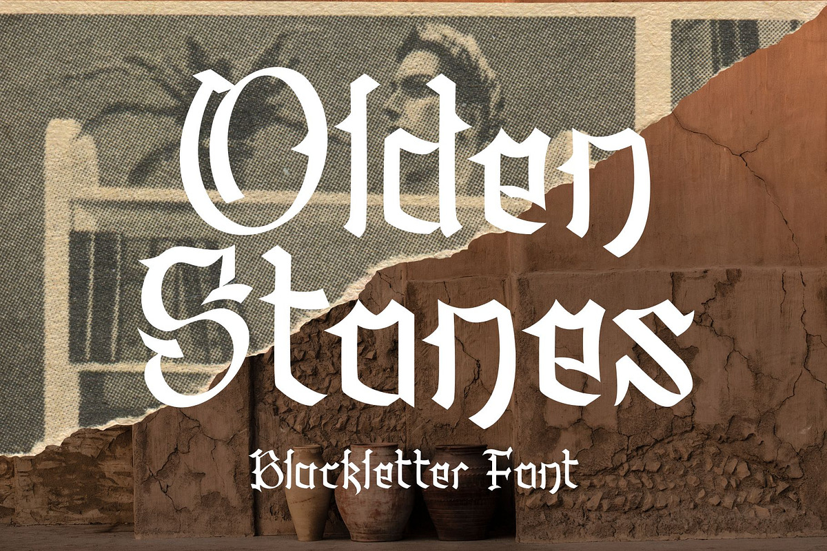Olden Stones, a Blackletter Font by Letterafa Studio (Photo 1 of 7)