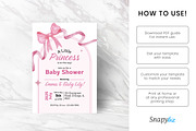 Pink Bow Baby Shower Invitation Temp, an Invitation Template by Snapybiz (Thumbnail 6 of 9)