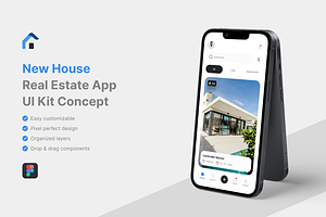 New House - Real Estate App UI Kit, an UI Kit Template by iDoodle Studio