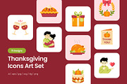75 Thanksgiving Flat Icons, an Emoji Icon by Prosymbols (Thumbnail 1 of 10)