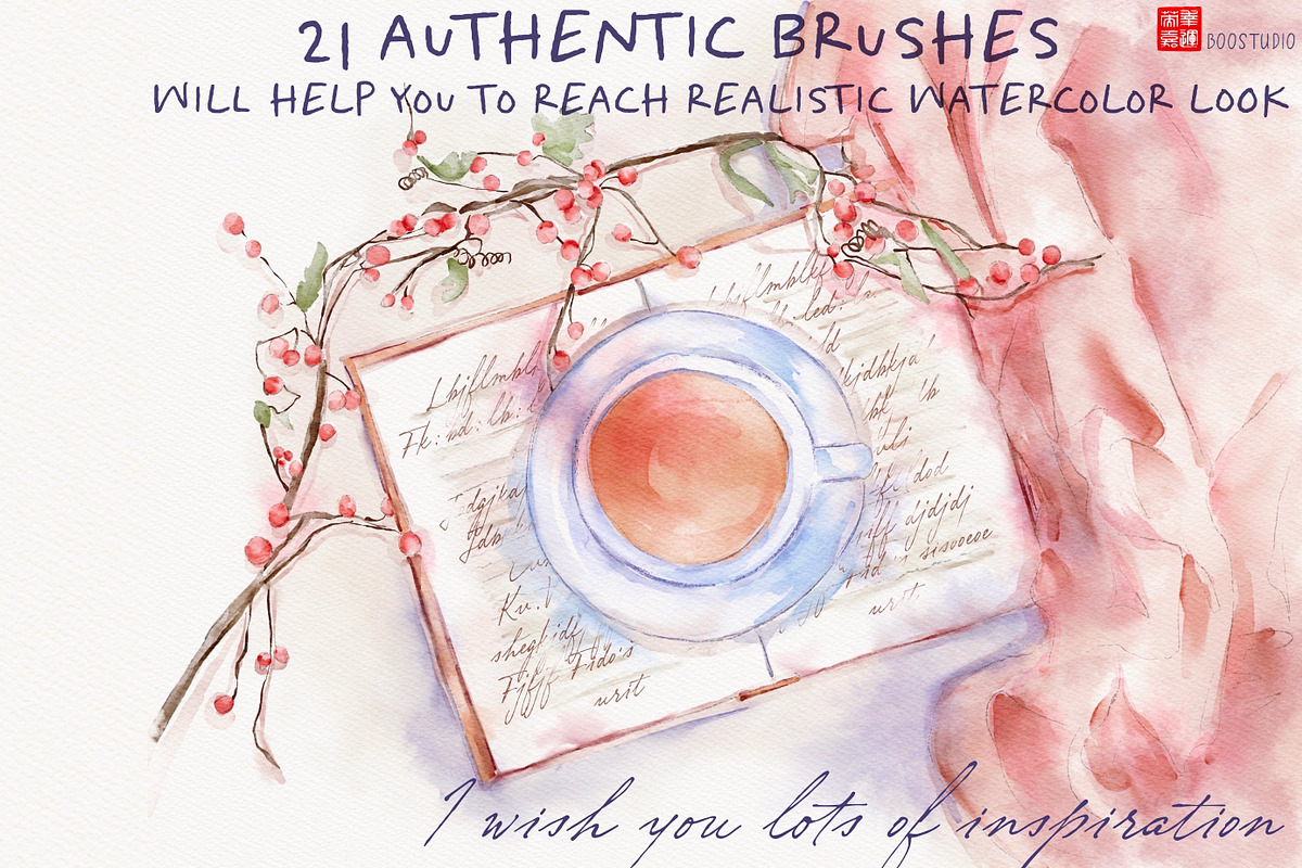 Pro Watercolor - Procreate Brushes, a Brush Add-On by BooStudio (Photo 9 of 9)