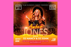 DJ Club Party Flyer PSD Template