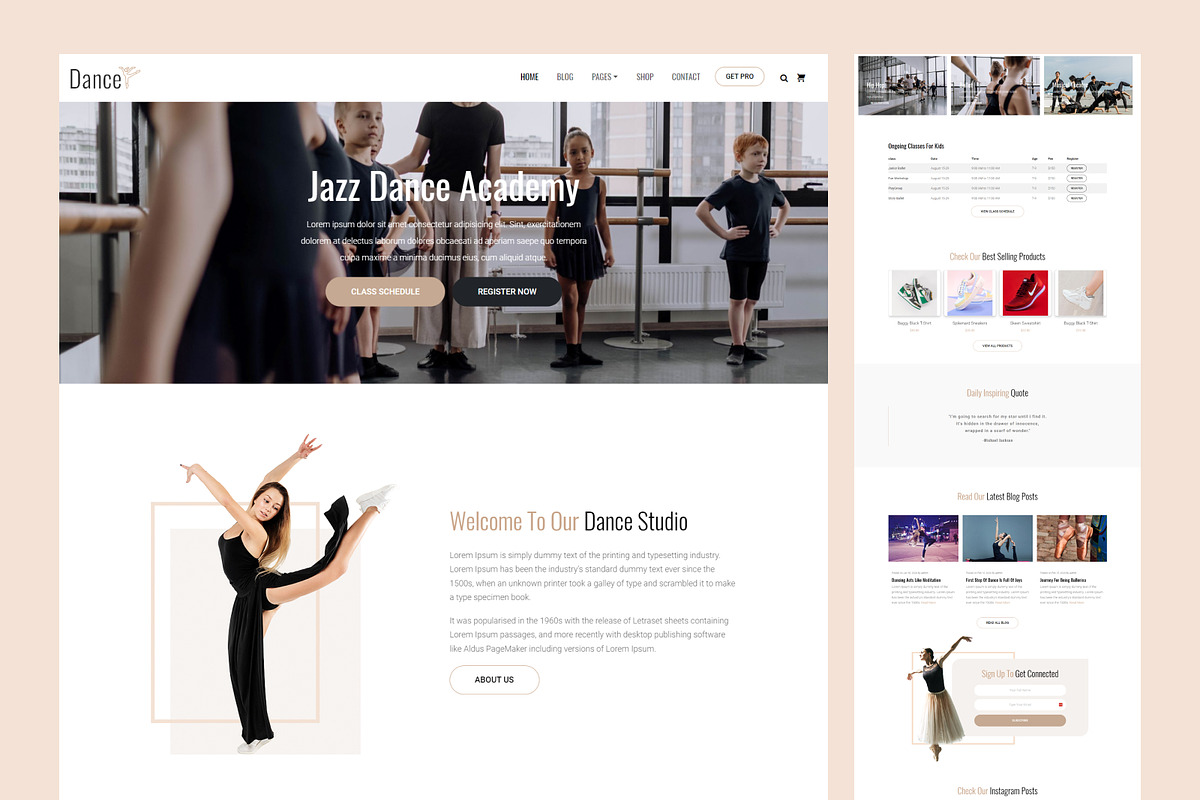 Dance - Dance Studio Web Template, a HTML Template by TemplatesJungle (Photo 1 of 7)