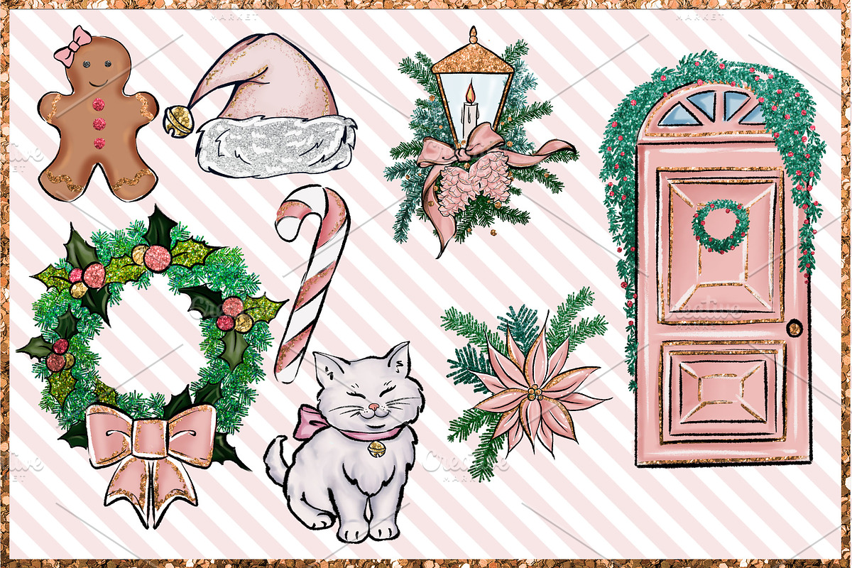 Christmas Clipart Png set, a Decorative Illustration by The GG Shop (Photo 5 of 9)