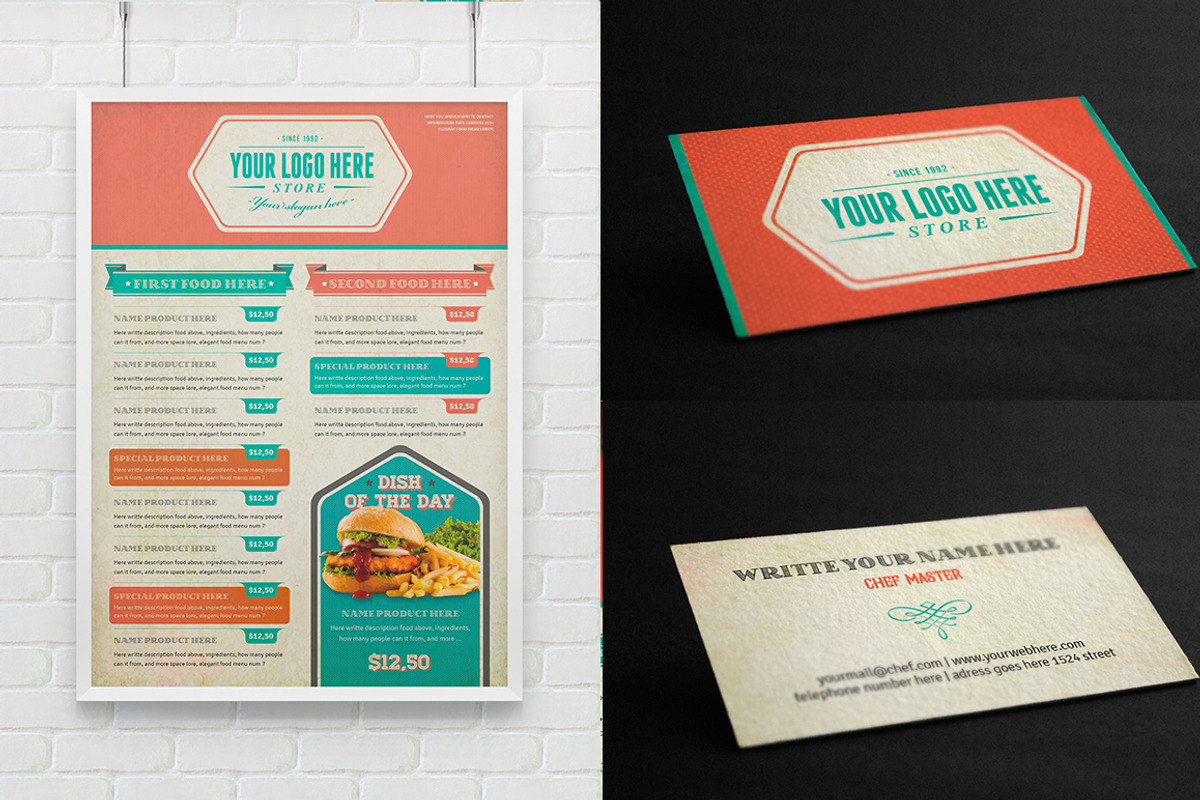 Vintage Food Menu, a Brochure Template by Luuqas Design (Photo 3 of 6)