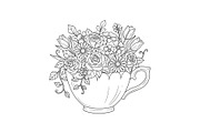 Floral Teacup Line Art Bundle, an Illustration by Gfx_Store (Thumbnail 23 of 51)