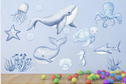 Under Sea Animal Watercolor Clipart., an Illustration by Dstudio (Thumbnail 3 of 4)