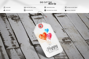 Die Cut Tag Mock-Up
