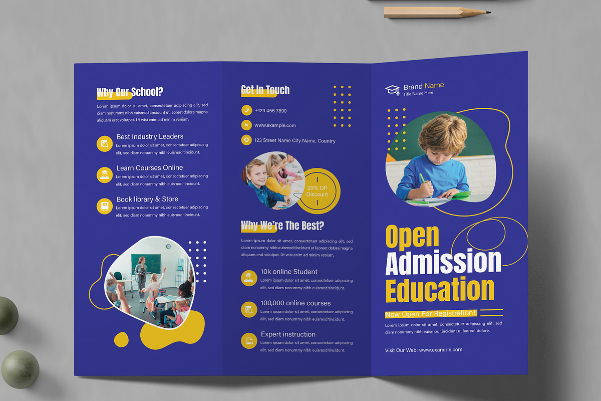 Education Trifold Brochure Layout, a Brochure Template by MightyDesign (Photo 2 of 6)