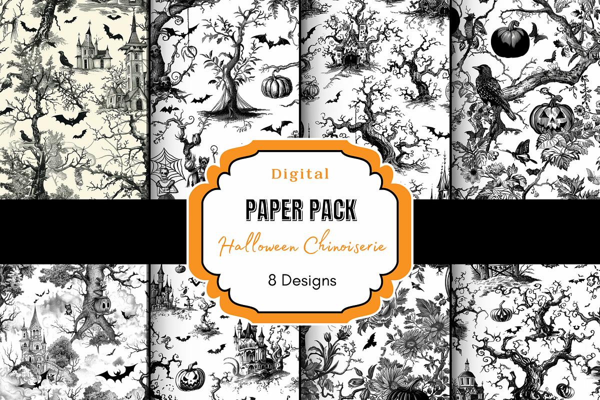 Halloween Chinoiserie Pattern, a Pattern Graphic by Paper & Pattern Studio (Photo 1 of 9)