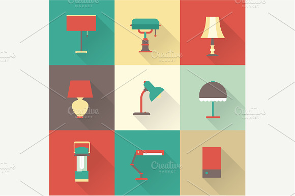 Vector lamp icons preview 3