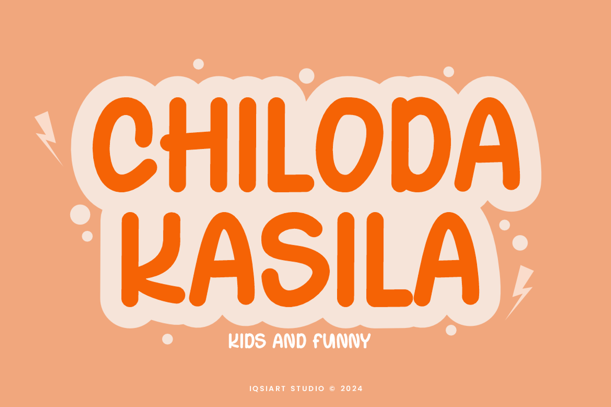 Chiloda Kasila - Kids Font, a Sans Serif Font by Iqsiart Studio (Photo 1 of 6)