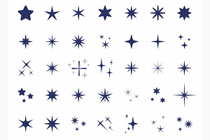 Big set of different vector stars, an Object Graphic by Katya Hatsak