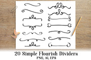 20 Simple Flourish Dividers, an Object Graphic by The Digital Download Shop (Thumbnail 1 of 3)