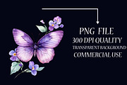 Floral Butterfly Clipart, an Illustration by Libby Wishes (Thumbnail 5 of 7)