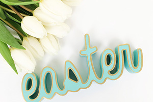 Easter tulips containing easter, tulips, and white tulips