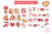 Groovy Capybara Valentine Clipart, an Animal Illustration by ponponartwork (Thumbnail 2 of 5)