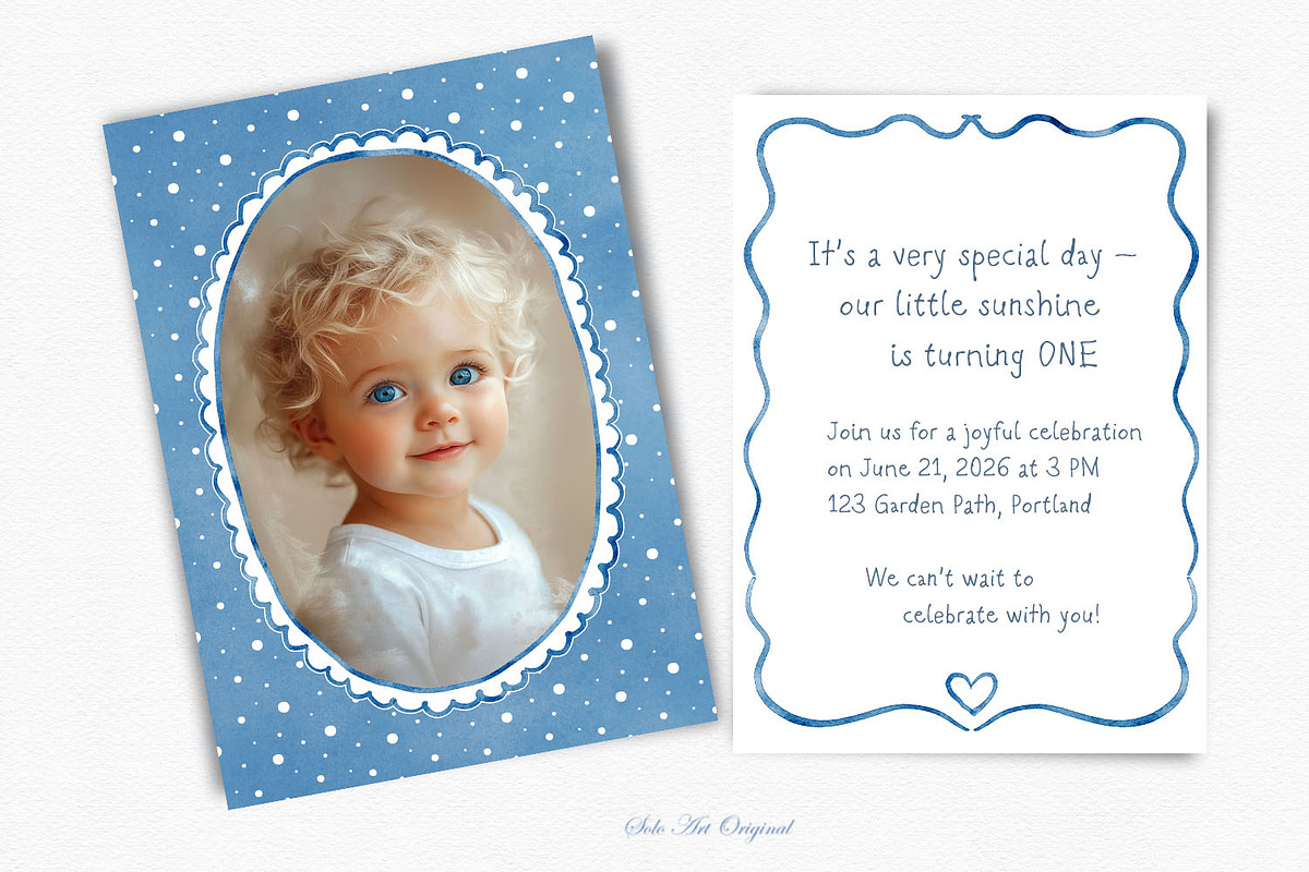 Watercolor Blue Frames Borders, an Object Graphic by Solo Art Original (Photo 12 of 15)