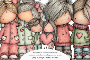 Sweet Pastel Valentine Couple PNG, an Illustration by SinaCreation