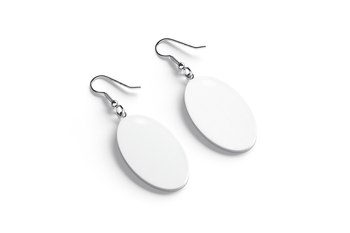 White Oval Earring Jewelry 3D Model, an Object 3D Model by rebrandy (Photo 2 of 9)