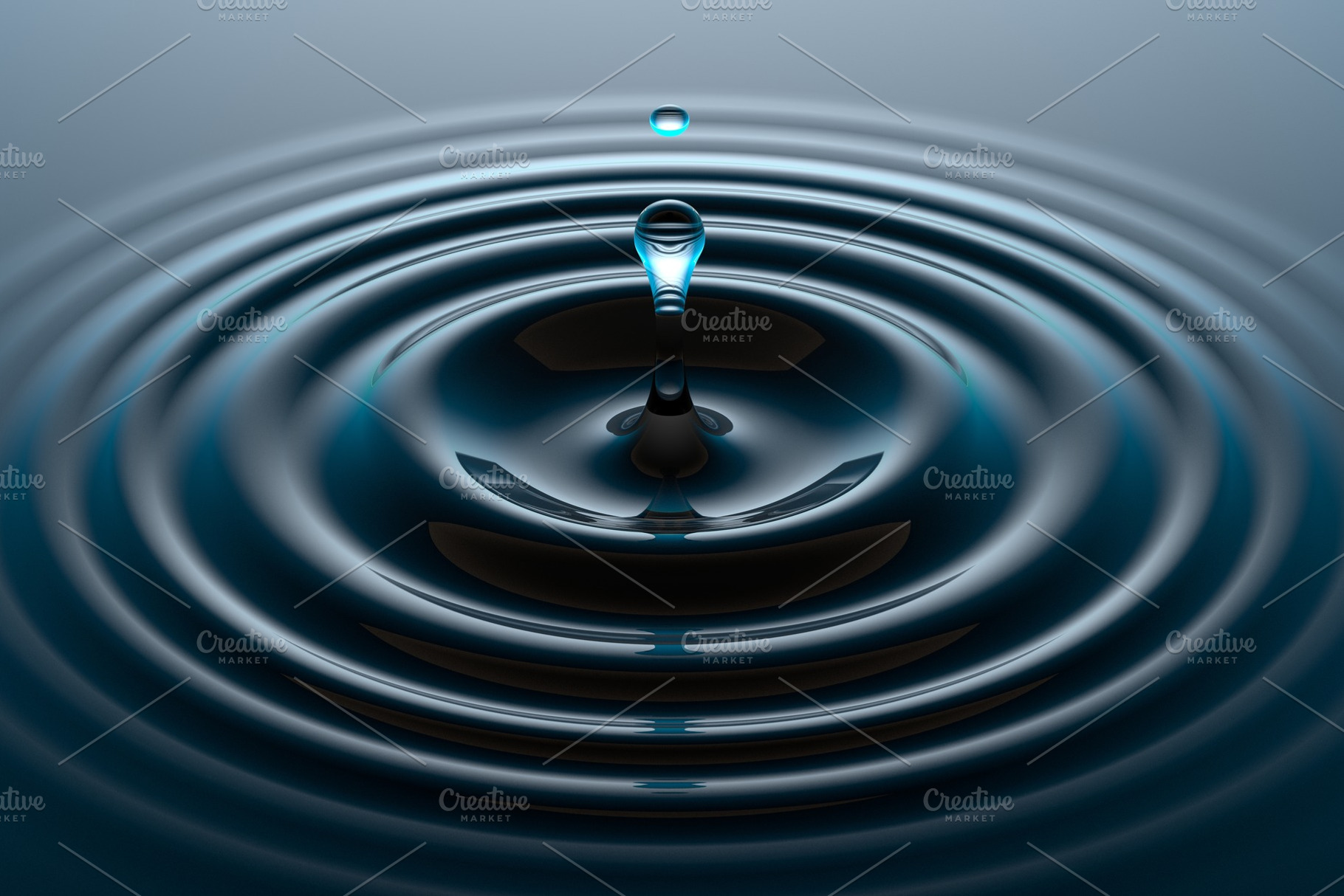 Water drop falling into water surfac, a Nature Photo by Pakete Art