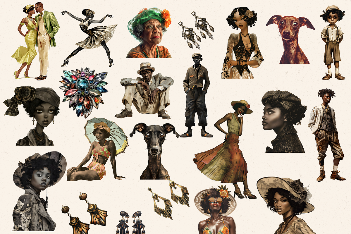 SURREAL ROARING TWENTIES CLIPART, a Person Illustration by Daring Digies (Photo 8 of 10)